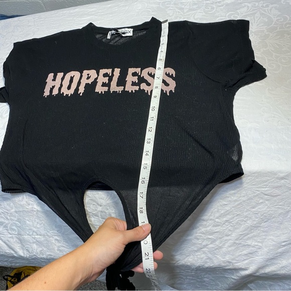 Wildfox Women's Hopeless Cowgirl Rib Top Sheer 100% Tencel Tee Tie Bottom Drippy - Picture 2 of 9